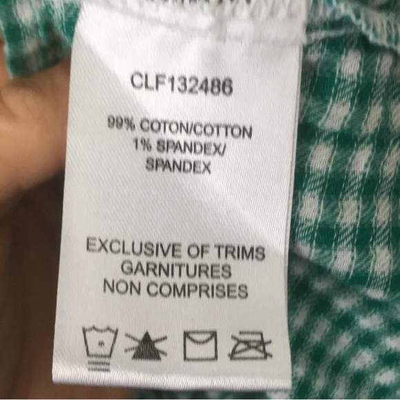Coupe Collection green & white button down shirt. 
99% cotton, 1% spandex
Sz M - Picture 4 of 6